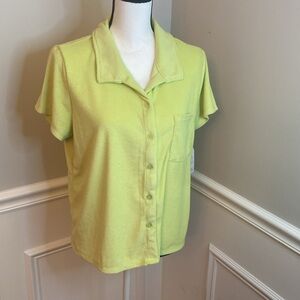 Terry Cloth Button Up Boho Shirt size Medium